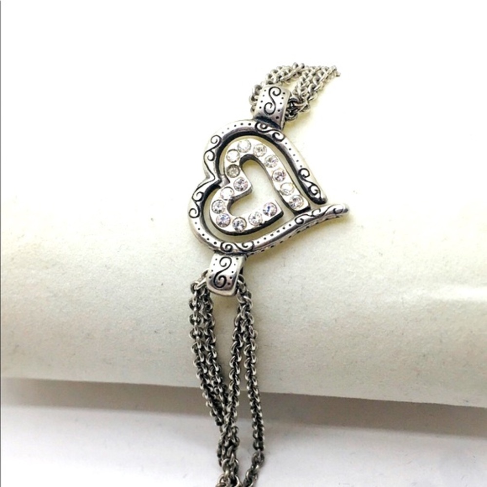 Brighton Retired double heart ❤️ Crystal Bracelet 7”L
